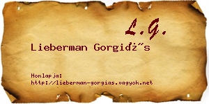 Lieberman Gorgiás névjegykártya